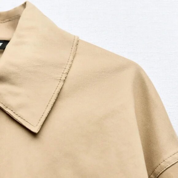 Zara Shirt Jacket with Striped Cuffs M - Picture 7 of 8